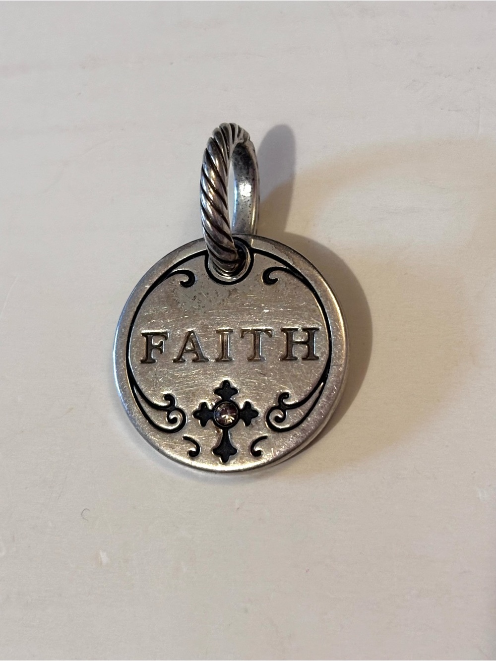 🆕Listing! Brighton Belief Charm FAITH & cross engraved on front Hearts on back
